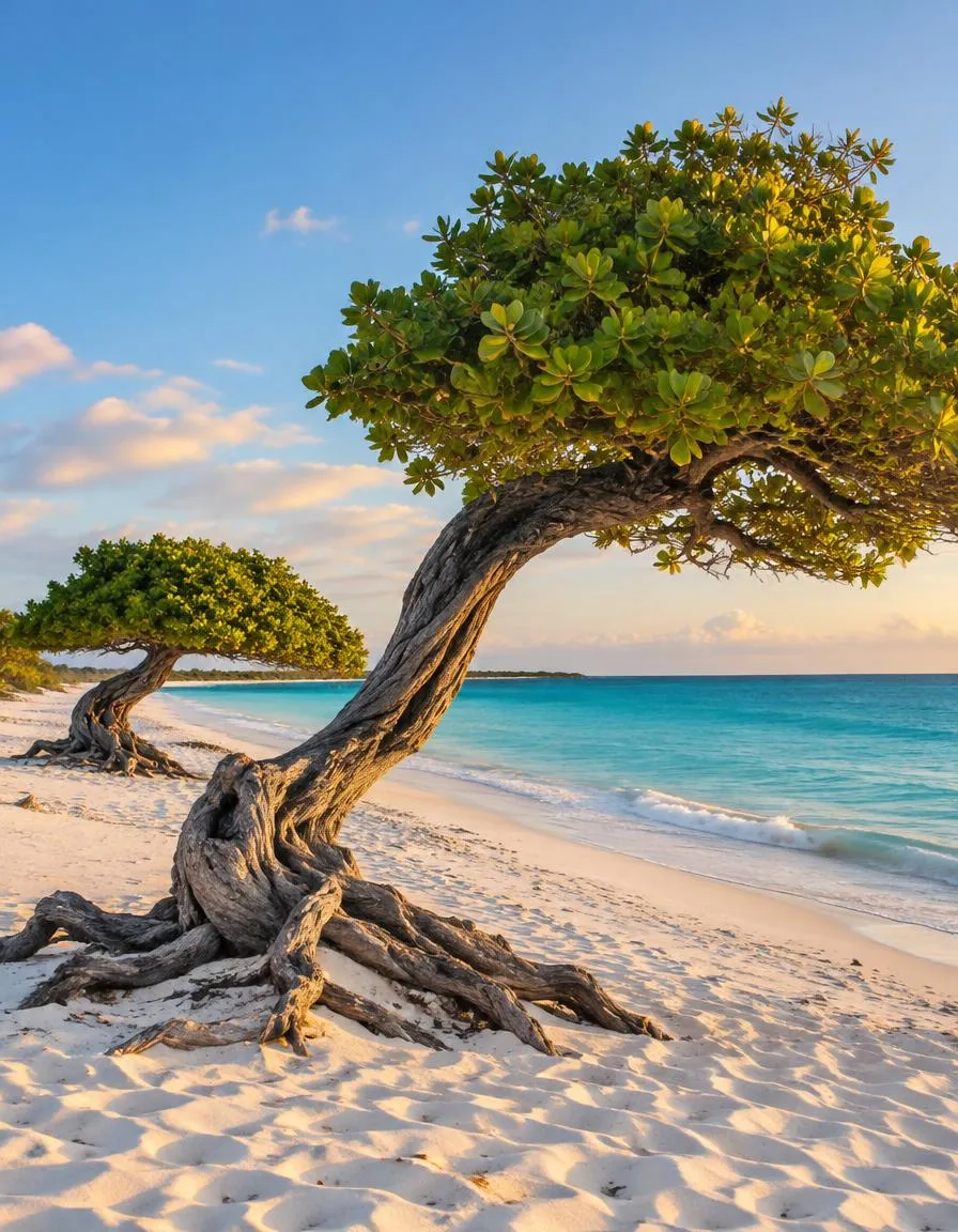 Árbol divi divi en Eagle Beach, Aruba